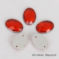 Red 10x14mm oval acrylic flatback rhinestones with two holes for sewing 50pcs - 10x14mm (50 Pieces/Pack) / Red