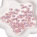 Irregular pink iridescent bean-shaped pearls for DIY jewelry making accessories - Millet Bean Style / 9x7mm (2 Pieces/Pack) / Holographic Pink