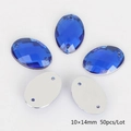 Royal blue 10x14mm faceted acrylic rhinestones with silver back and 50pcs per lot - 10x14mm (50 Pieces/Pack) / Blue