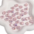 Pink AB iridescent irregular ABS imitation pearl beads for DIY jewelry making in a white tray - Stone Style / 10x11mm (2 Pieces/Pack) / Holographic Pink