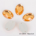 50pcs orange 13x18mm oval acrylic flatback rhinestones with dual sewing holes - 13x18mm (50 Pieces/Pack) / Gold Yellow