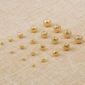 Perles rondes en filigrane doré de tailles variées pour la création de bijoux DIY - Diamètre 4mm, Trou d'environ 0.6mm, 200 Pcs/Paquet / Plaqué Or