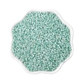 Mint green pearlescent cylinder glass seed beads for DIY jewelry in a ceramic dish - 10g/Pack (Approx. 1000 Pcs, 2mm) / Spring Blue
