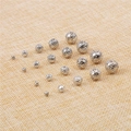 Assortiment de perles filigranes argentées de plusieurs tailles pour bijoux DIY - Diamètre 4mm, Trou d'environ 0.6mm, 200 Pcs/Paquet / Plaqué K Blanc