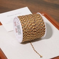 Gekleurd gevlochten polyester koord voor DIY sieraden op een witte plastic spoel - Meerkleurig (Met gouddraad) / Diameter 1,0 mm / ca. 100 m/rol