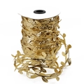 Rotolo di nastro con foglie in poliestere oro metallizzato per artigianato e decoro - Oro