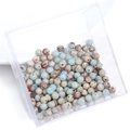 Polished natural jasper round beads with colorful stone texture for DIY jewelry crafts - 10Pcs/Pack / Shoushan Stone 4mm