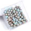 Blue and reddish marble texture round loose beads for DIY handmade jewelry making - 10Pcs/Pack / Shoushan Stone 6mm