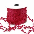 Deep pink leaf trim ribbon in a 10m roll for DIY handmade crafts and home decoration - Width 3cm, 10 Meters Per Pack / Rose Red