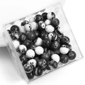 Polished black and white zebra jasper round beads for DIY jewelry making and crafts - 10Pcs/Pack / Zebra Stone 8mm