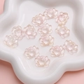 Cuentas de loto rosa translúcido con purpurina dorada para crear joyas artesanales - Estilo de Loto / 21x16mm (5 Piezas/Paquete) / Rosa Claro con Purpurina Dorada