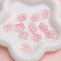 Cuentas de vidrio de loto rosa semitransparente para collares DIY y joyas artesanales - Estilo de Loto / 21x16mm (5 Piezas/Paquete) / Rosa Degradado