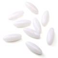 Perle in acrilico bianco lucido a forma ovale lunga per gioielli DIY e collane - 31x12mm 500g / Bianco