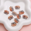 Cuentas de loto degradadas en marrón y gris con polvo de oro para joyas DIY - Estilo de Loto / 21x16mm (5 Piezas/Paquete) / Rojo Marrón Degradado