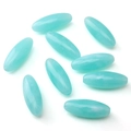 Perle in acrilico ovali blu chiaro con texture marmorizzata per creazioni di gioielli DIY - Blu