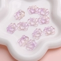 Cuentas de loto de vidrio lavanda para creación de joyas DIY pack de 10 unidades - Estilo de Loto / 21x16mm (5 Piezas/Paquete) / Violeta Claro con Purpurina Dorada