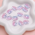 Cuentas de loto en degradado rosa y azul con purpurina para creación de joyería - Estilo de Loto / 21x16mm (5 Piezas/Paquete) / Azul Púrpura Degradado