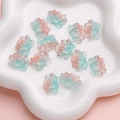 Cuentas de loto con degradado rosa y azul para hacer collares y joyas hechas a mano DIY - Estilo de Loto / 21x16mm (5 Piezas/Paquete) / Degradado Rosa Verde