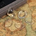 Vijf transparante ovale glazen cabochons voor DIY-sieraden op vintage kaartachtergrond - Ovaal 30×40mm