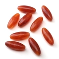 Perle in acrilico ovali lunghe color agata rossa per creazione di gioielli fai da te - Marrone
