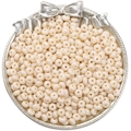 Perles de rocaille en verre blanc crème 5mm pour DIY bijoux dans un plateau argenté - 5mm Trou 1mm 10g/Paquet Environ 60Pcs / Poche zippée