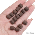 Matte dark brown hexagonal column beads 8x10mm for handmade DIY jewelry crafts - 8X10mm / Large Faceted Cylinder / 5 Pieces / Dark Coffee