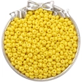 Perles de rocaille jaunes en verre dans un plateau argenté pour bijoux DIY et artisanat - 5mm Trou 1mm 10g/Paquet Environ 60Pcs / Jaune