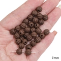 Handcrafted 7mm purple frosted ceramic pumpkin beads for DIY bracelet jewelry making - 7mm / Small Pumpkin Bead / 5 Pieces / Dark Coffee