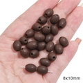 Brown matte 8x10mm oval ceramic beads for DIY jewelry making and bracelet decoration - 8X10mm / Rose Olive Bead / 5 Pieces / Dark Coffee
