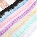 Multi-color double-layered pleated lace ribbons for DIY hair accessories and decor - Mixed Colors