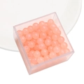 Pink glass jelly beads with jade-like finish in a clear box for DIY jewelry making - 10mm / Apricot