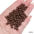 Deep brown 4mm matte resin round spacer beads with holes for DIY jewelry making - 4mm / Medium Round Bead / 10 Pieces Pack / Dark Coffee