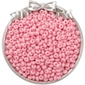 Perles en verre rose colorées avec trou central pour bracelets faits main et bijoux - 5mm Trou 1mm 10g/Paquet Environ 60Pcs / Rose