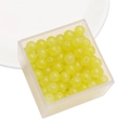 10mm fluorescent yellow round glass beads in a clear square storage box for DIY jewelry - 10mm / Yellow