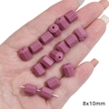 Matte purple faceted ceramic pumpkin beads for DIY jewelry making, size 8x10mm - 8X10mm / Large Faceted Cylinder / 5 Pieces / Purple