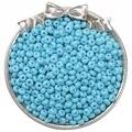 Perles de verre bleu clair pour bijoux DIY présentées dans un plateau argenté - 5mm Trou 1mm 10g/Paquet Environ 60Pcs / Bleu ciel