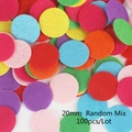 Macro-opname van 20 mm gemengde kleuren vilten cirkels voor DIY-handwerken - Ronde Patch 20mm Willekeurige Mix