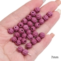 7mm purple frosted ceramic pumpkin beads for handmade DIY jewelry bracelets making - 7mm / Small Pumpkin Bead / 5 Pieces / Purple