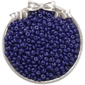 Perles d'abaque en verre bleu foncé pour bijoux DIY dans un plateau décoratif - 5mm Trou 1mm 10g/Paquet Environ 60Pcs / Bleu royal