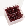 Glossy 10mm burgundy glass beads in transparent display box for DIY jewelry making - 10mm / Garnet Red
