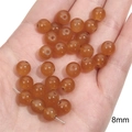 Cuentas de vidrio naranja translúcido de 8mm para hacer joyas y pulseras de bricolaje - 20 Piezas/Paquete / 8mm / Amarillo Oscuro