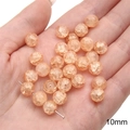 Cuentas de vidrio craquelado naranja de 10mm con textura para hacer bisutería - 20 Piezas/Paquete / 8mm / Albaricoque Craquelado