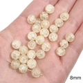 8mm hellgelbe Glasperlen mit Crackle-Effekt für DIY-Schmuckherstellung auf der Handfläche - 20 Stk./Packung / 8mm / Gekrispeltes Hellgelb