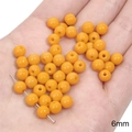 Leuchtende 6mm orangefarbene Glasperlen für DIY-Schmuck und handgemachte Armbänder - 20 Stk./Packung / 6mm / Gelb