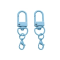 Fermoir mousqueton bleu ciel mat avec crochet pivotant en D pour porte-clés DIY - Bleu