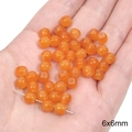 6x6mm lichtdurchlässige orangefarbene Kristallperlen für DIY-Schmuck auf Hand - 20 Stk./Packung / 6x6mm / Orange