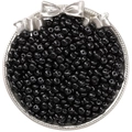 Perles de rocaille noires brillantes 5mm en plateau argent pour bijoux DIY - 5mm Trou 1mm 10g/Paquet Environ 60Pcs / Noir