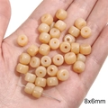 8x6mm cremefarbene Fassperlen aus glattem Kunstharz für die DIY-Schmuckherstellung - 20 Stk./Packung / 8x6mm / Aprikose