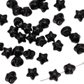 Perline a stella nere lucide 11mm con foro centrale per creazione di gioielli e artigianato - 11x11mm (5 pezzi/confezione) / Nero