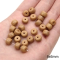 Braune 8x6mm Harz-Rundperlen für DIY-Schmuckherstellung in einer Handfläche - 20 Stk./Packung / 8x6mm / Erdgelb